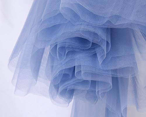 Women Floor Length A-line Tulle Skirt Bridal Bridesmaids Wedding Party Long High Waisted Tutu Fushia