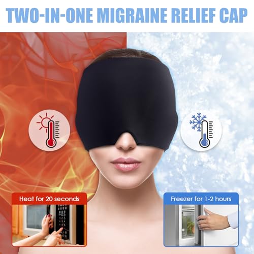 Fascia Per Mal Di Testa E Emicrania 360º, Ghiaccio Gel Riutilizzabile, Maschera Per Emicrania Rinfrescante Per Mal Di Testa, Occhi Gonfi, Sinusite E Tensione Nervosa, Aiuto Per Addormentarsi - 5