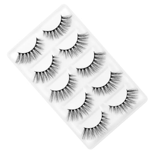 NIYANGLE 5paire Faux Cils Longs Et Épais Lot De Noires Cils Artificiels Pour Maquillage De Yeux Épais Naturels