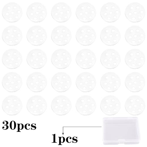 30pcs 8 mm Transparent Glass Screen Filters High Borosilicate Glass Screens Filters with 7 Honeycomb Holes with a Storage Box for Fireplace Pipes Blunts - Thumbnail 2