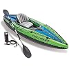INTEX Challenger Inflatable Kayak Series: Includes Deluxe 86in Kayak Paddles and High-Output Pump SuperStrong PVC Adjustable Seat with Backrest Removable Skeg Cargo Storage Net