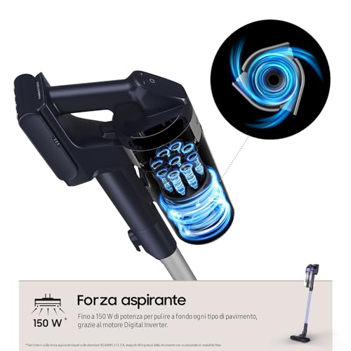 Samsung Kabelloser Staubsauger Jet 60 Turbo VS15A6031R4/ET, beutellos, Leistung 150 W, bis zu 40 Minuten Laufzeit, Violett