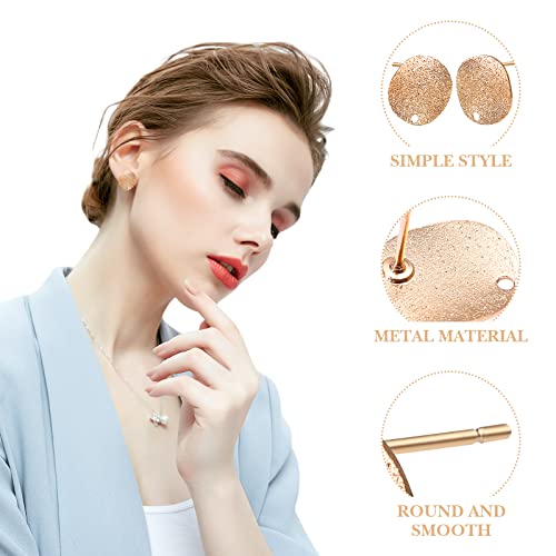 Milisten 20Pcs Stainless Steel Earrings Posts Round Blank Peg Earrings Posts Flat Pad Ear Stud Components Earring Making Findings (Golden) #TOP2