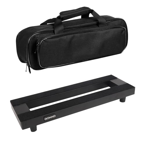 GOKKO Small Guitar Pedal Board 15' x 5' Aluminum Alloy Pedalboard with Carry Bag (GKA-15)