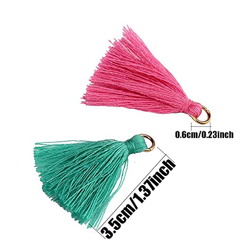 Mscftfb 100 Pieces Mini Tassels Mala Tassel Kit With Jump Rings For Earring Necklace Jewelry Making Garland Keychain Charms Crafts Decorations (Multi) #TOP3