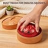 Dumpling Squishy, Glitter Mystery Dumplings Box, Squishy Dumpling Stress Relieving Toy, Soft Squeeze Decompression Dough, Interesting, with Food Steamer Stretchy Desk Toys (B-Pink) #5