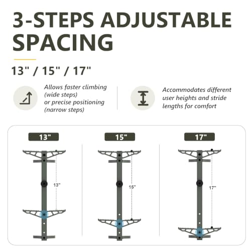Image of Kalkal 20 inch Aluminum Tree Stand Climbing Sticks for Saddle Hunting -4 Pack