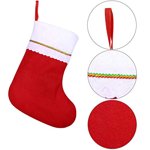 Cooraby 16 Pack Red Felt Christmas Stockings 15 Inches Xmas Fireplace Hanging Stockings Holiday Decorations Stockings For Christmas Decorations #TOP1
