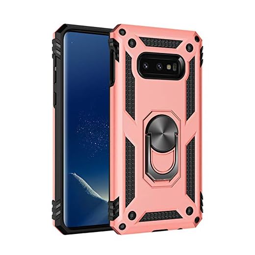 BestST Coque pour Samsung Galaxy S7, Coque Etui Housse Galaxy S7 + Protecteur d'écran, Antichoc Militaire [Tough Armor] Heavy Duty Shock Proof Protective Housse avec Anneau Support,RoseOr