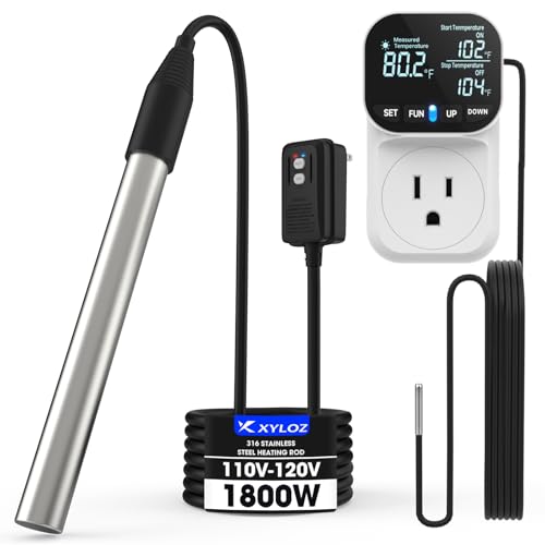 1800W Immersion Electric Water Heater, Fully Submersible Water Heaters with Thermostat & GFCI, for Sinks, Bathtubs, Washbasins, Small Swimming Pools, Water Storage Tanks, Hot Tubs, Buckets, Bathtub
