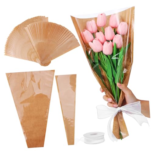 BESTYASH Packaging Bag for Flower Bouquets Paper Wrapping Paper Elegant Presentation Flexible Sizing