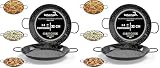 TEHORNEO Paella Pfanne Induktion, Paella Pfanne 32 cm Emaillierter Stahl 4-5 Portionen, Paellapfanne, Paella Grill, Paellera Geeignet für Induktion, Feuer und Vitrokeramik (Packung mit 2)