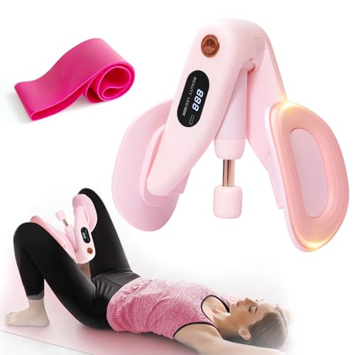 QIUTONG Thigh Trainer 2026 Upgraded, 10-78LB Thigh Trainer Thigh Exerciser, LED Inner Thigh Exerciser, 360° Pelvic Floor Exercise Devices, Hip Trainer Kegel Excerciser, 20LB Resistance Band, Pink by QIUQIUTONG8 - Used condition - US$9.97