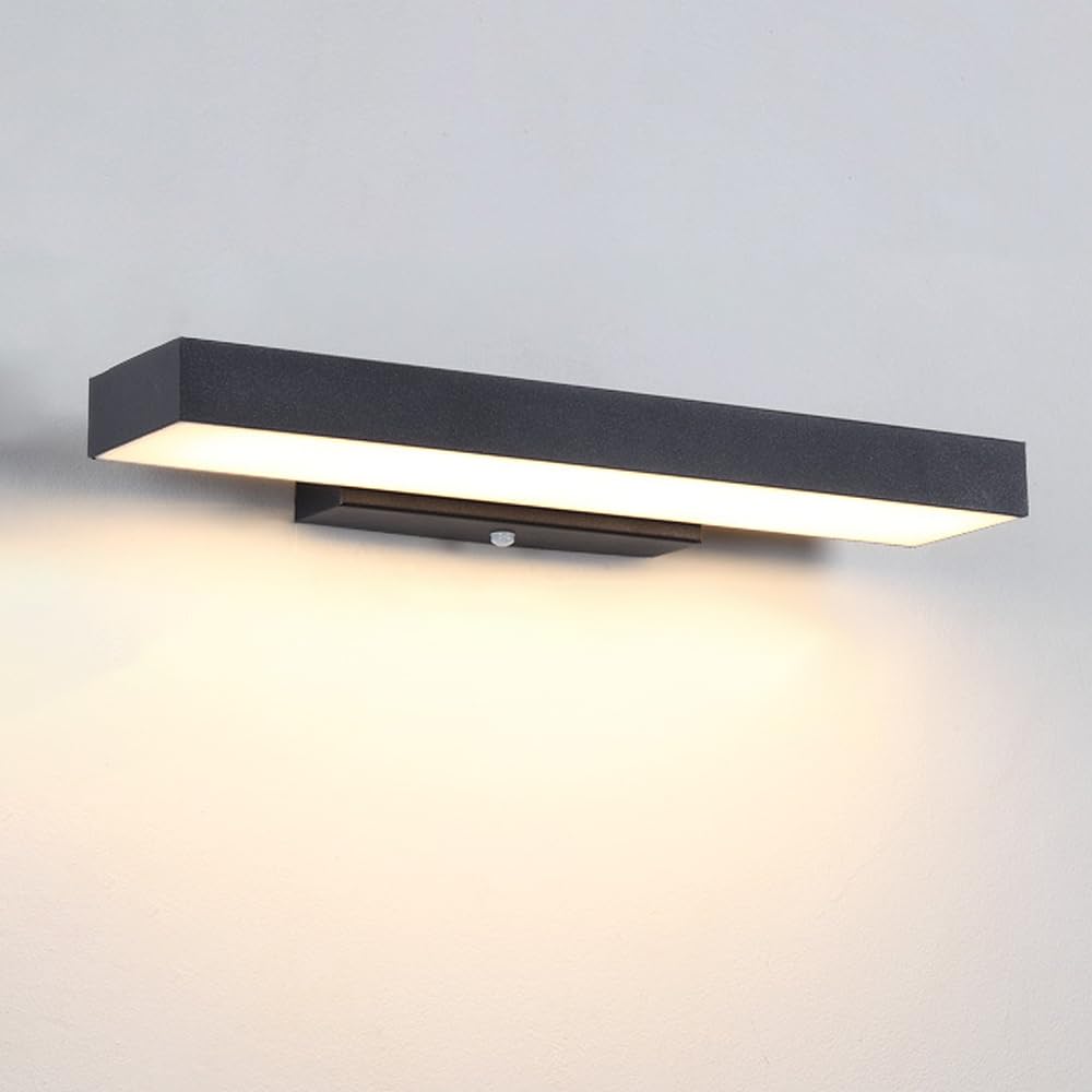 Aplique de pared con sensor Aplique de pared para exteriores Lámpara de porche exterior Accesorio de iluminación para puerta delantera Luces LED negras para montaje en pared Lámparas exteriore