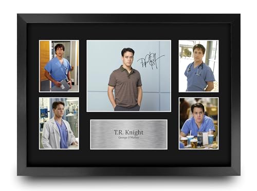HWC Trading T.R. Knight Greys Anatomy Gifts Printed Signed Autograph Presentation Photo Montage Display for TV Show Fans - 16" x 12" Framed