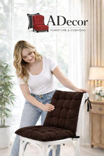 Image of A Decor Soft Cotton Chair Cushion Pad 40x40x4 cm| Comfortable Pad for Dining, Office & Study Chairs Pack of 1| (Dark Brown)
