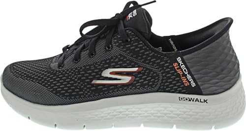 Skechers Men's Go Walk Flex-New World Sneaker, Black/Orange, 12