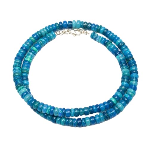 Collier opale bleue 18 pouces, le cadeau idéal en perles de cristal