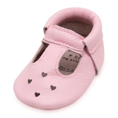 BirdRock Baby Mary Jane Moccasins - Genuine Leather Soft Sole Baby Girl Shoes for Newborns, Infants...