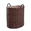 Panier De Rangement En Osier Ovale Avec Doublure - Grand Panier De Transport Naturel Pour Bois, Jouets Et Linge