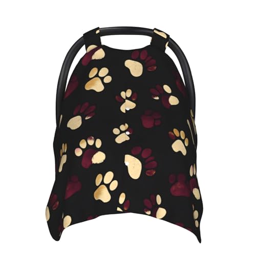 Housse de siège auto bébé motif pattes de chien couverture d'allaitement douce
