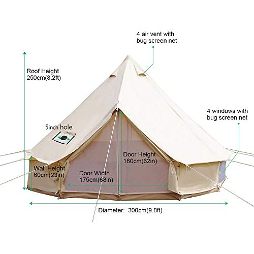 Carpa Bell de Algodón 3M 4 Estaciones Para 2 Personas miniatura 2