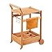 Spacmirrors Carro de Madera Maciza con Botellero, Carro de Herramientas Multiusos, 2 Colores, 47x40x70cm