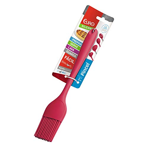 Pincel 27 cm de Silicone vermelho, SIL2768-VM, Euro Home