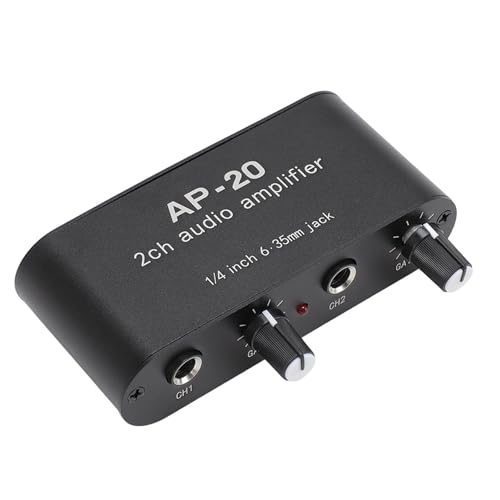 Sound Amplifier, 2 Channel Stereo Sound Preamplifier with 6.35mm Input and Output Jacks