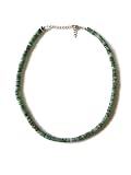 Natural Emerald Necklace 18 Inch With Sterling Silver Clasp, 90 Cts Heishi Tyre Beads, Emerald Neckl