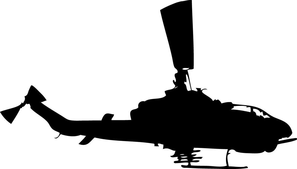 Haynes Silhouette Helicopter X Wall Decal Cutout 27"x48"