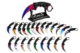 Professional CSGO Real-Life Karambit Trainingsmesser 19 cm – Counter-Strike Global Offensive / CS2 Style Übungsmesser | Gaming Sammler Messer by Duckland (1x Mystery Knife [Scharf!] + 1x Halterung)