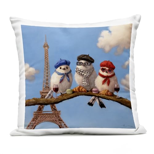 Stupell Industries 'Parisian Chic Trio', Outdoor Pillow, 18 x 18