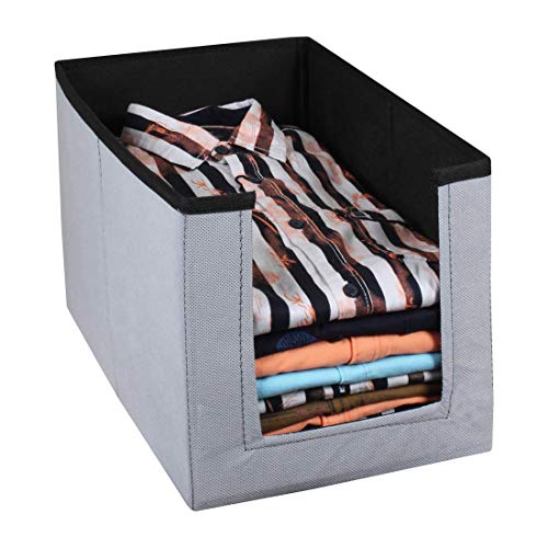 Kuber Industries KUBMART11304 Non Woven Shirt Stacker/Shirt Organizer Wardrobe Organizer (Grey and Black) (B08KMN175N) Amazon Price History, Amazon Price Tracker
