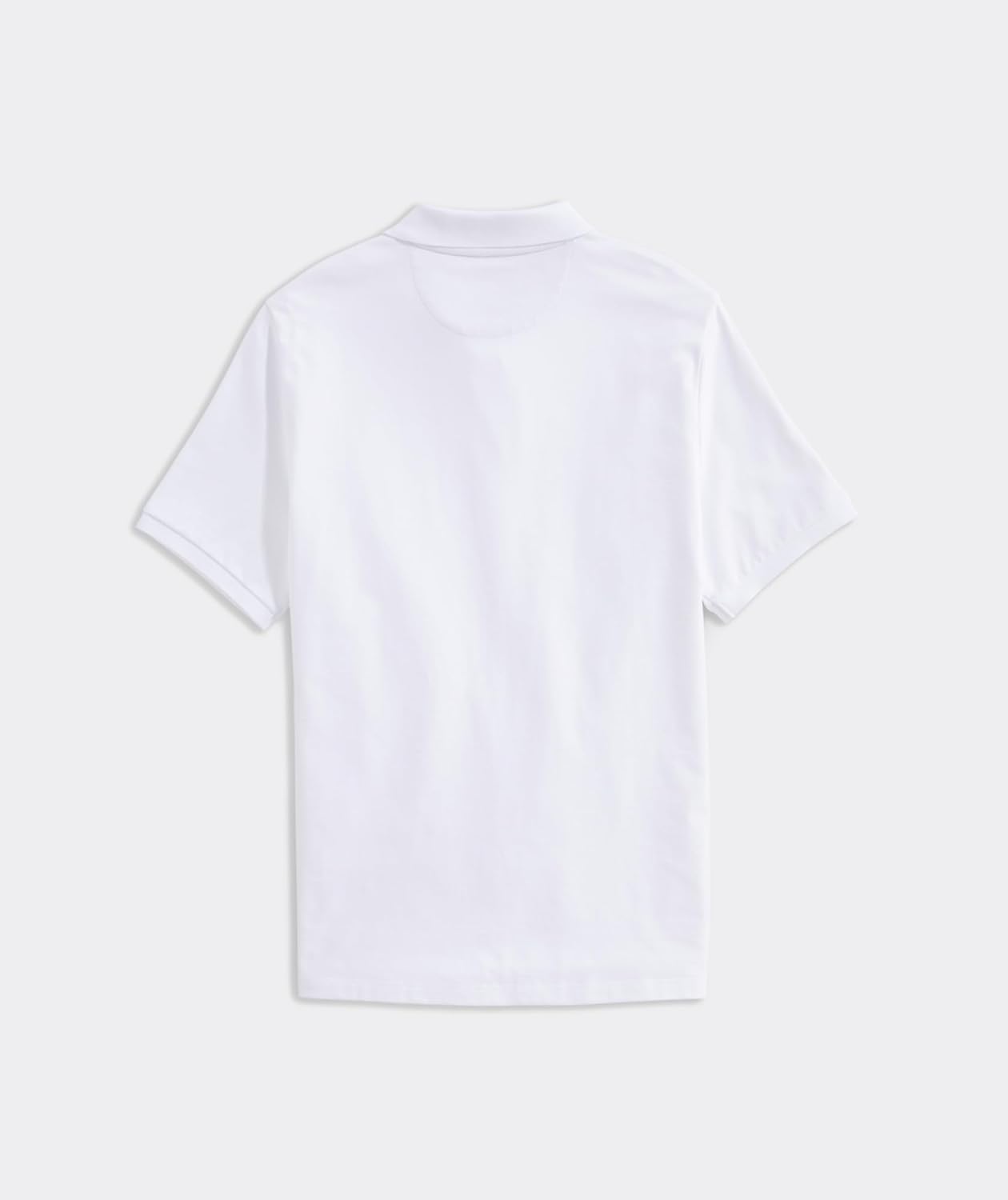 vineyard vines Men's Edgartown Short Sleeve Pique Polo, White Cap, Small