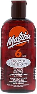 Malibu Sun SPF 6 Bronzing Fast Tanning Oil with Low Protection, Water Resistant, Tropical Coconut Fragrance, 200ml