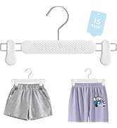 Plastic Skirt Pant Hangers with Clips for Women, Kids, Baby, Children, Toddler, Frosted Embossing...
