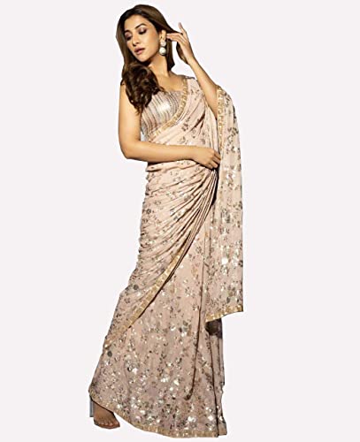 Monrav Women`s Georgette Sequins Fancy Saree With Blouse Piece (Multi color_ Free Size) 2 Monrav Women`s Georgette Sequins Fancy Saree With Blouse Piece (Multi color_ Free Size) - Image 2