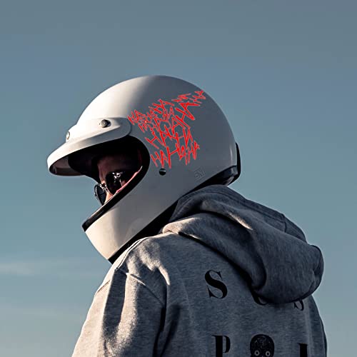 Hahaha Car Stickers Decals,Red,Funny Motorcycle Helmet Decal,Waterproof Car Stickers For Windows Bumper Laptop,7.8X6.6 Inch #TOP3