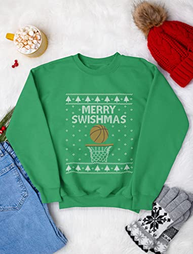 Tstars Merry Swishmas Funny Ugly Christmas Sweatshirt for Men Basketball Tacky Sweater Style Xmas Holiday Mens Sweatshirts4