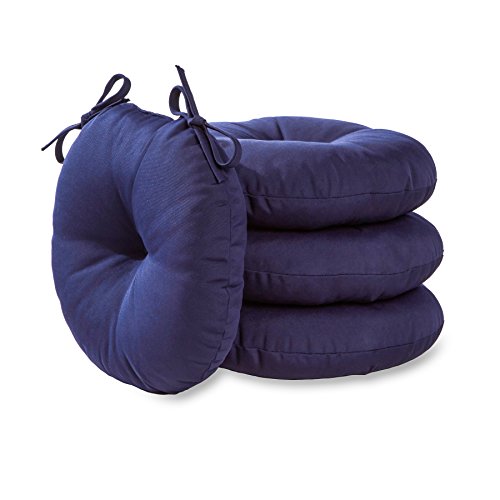 Greendale Home Fashions Midnight Outdoor 15-inch Bistro Seat Cushion, Set of 4