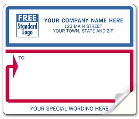 5Forms 12688 Shipping Labels/Mailing Labels Laser/Inkjet White with Blue and Red Borders 4 x 3 1/3