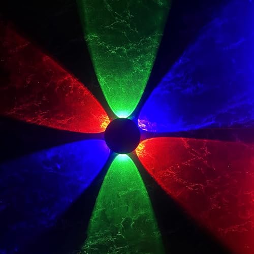 Image of blissbells 6 Way RGB LED Wall Light | Round Multicolor Decorative Wall Lamp | Designer Wall Sconce for Living Room, Bedroom, Staircase & Home Decor