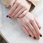 Ritach Initial Rings for Women,Sterling Silver Plated Heart Stackable Rings for Teen Girls Adjustable Letter Rings for Trendy Gifts - Image 5