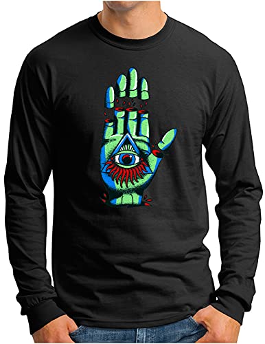 T-shirt manches longues homme OM3 imprimé ésotérique noir