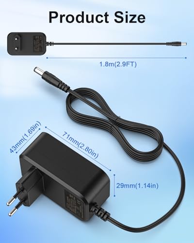 Jippofu 12V Netzteil Ladekabel Kompatibel mit AVM Fritz!Box 7690 7590 AX 7490 7390 6490 7530 AX 7430 7560 7360 7330 7312 7320 7270 7170 7362 6591 5530 5590 5490 WLAN Router Ladegerät Charger Adapter