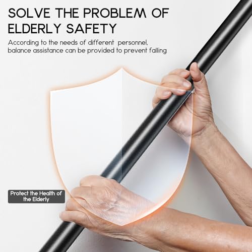 Handlauf Treppe, Couleeur Rutschfester Treppengeländer Innen und Außen Geländer Wandhandlauf mit Zubehör Handlauf Schwarz Haltegriff Treppe Edelstahl für Treppen, Brüstung, Balkon (1.5M)