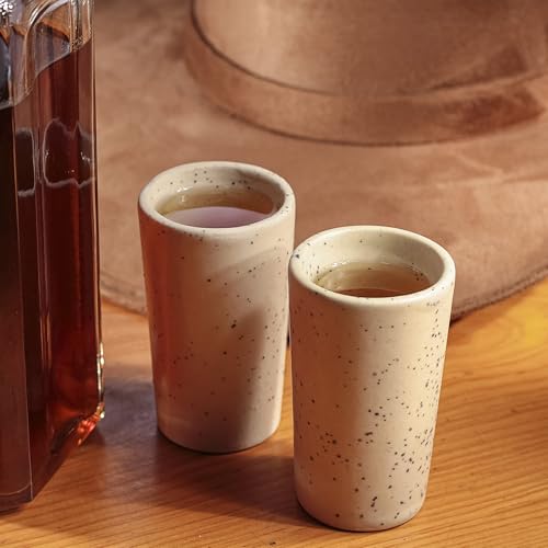 Image of Talavera Shot Glasses Set of 4 Authentic Mexican Tequila Shot Glasses - Hand-painted - 2 Oz (Granite Whisper)