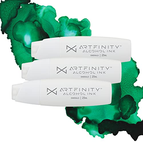 Artfinity Alcohol Inks 3 Pack - Vibrant, Professional, Dye-Based Alcohol Inks for Artfinity Alcohol Markers, Artists, Drawing, & More! - Emerald BG3-7