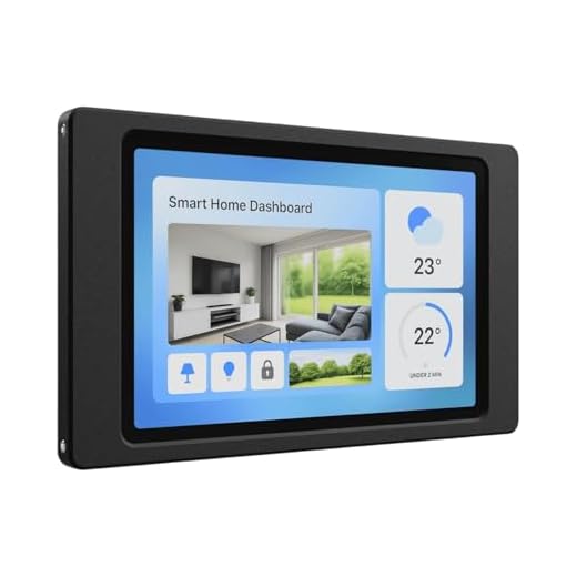 Cleverstation Tablet Wandhalterung für Fire 10 (13. Generation, 2023, 10,1 Zoll) - Passgenauer & Flacher Rahmen für Smart Home Display & Dashboard - Feste Montage mit Kabelführung - Schwarz